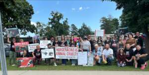 Protest at Saratoga Race Course, New York