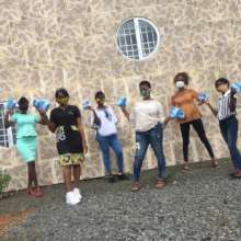 GPFA Students receiving pads