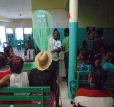 Teams providing a mosquito net simulation