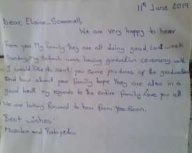 Thank you from Rabiyetou less fortunate child