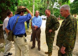 Ambassador Lindwall with Marines and CHF Staff
