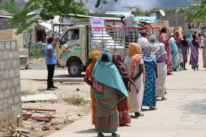 Covid Essential food distribution line wise
