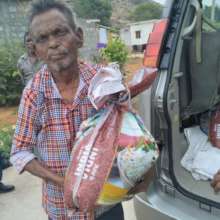 Received relief food essential kit