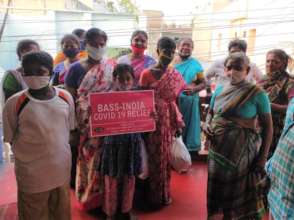Road side dwellers with Samrajyam in relief camp