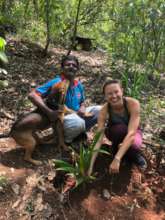 Planting trees and having fun