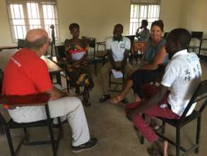 Meeting with some students to discuss heathcare