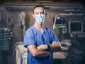 A nurse in Turin hospital during Covid emergency