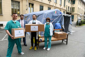 The equipment delivered today at the Molinette.