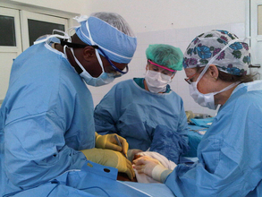 A surgical team at PIH's main hospital in Cange, Haiti