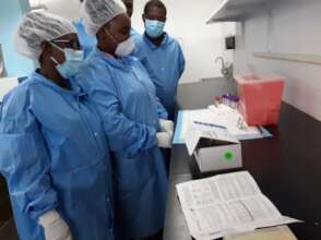 PIH Staff in Haiti training to give COVID-19 Tests