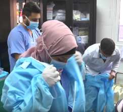Our first batch of PPEs, delivered to Al Awda Hosp