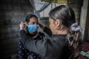 My sister's mask, photo by Sanad Latifa