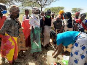 Women in Kenya learning to make soap
