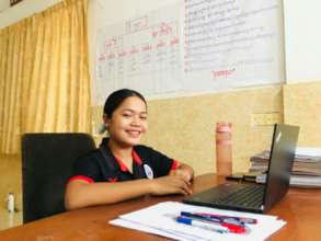 Our student working on her project using PEPY IT