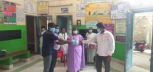 Mask, sanitizer distribution to HEALTH CENTRE
