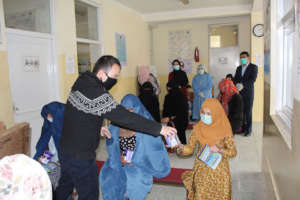 Handing out Milk