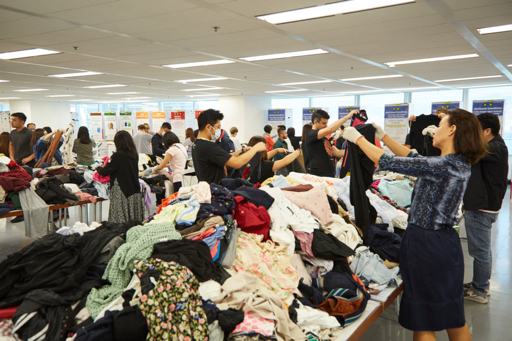 Volunteers Sorting Donated Clothes