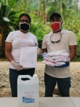 GFC partner delivering masks and hand sanitizers.