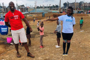 Community leaders model social distancing