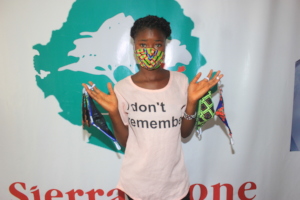 Agnes with her masks