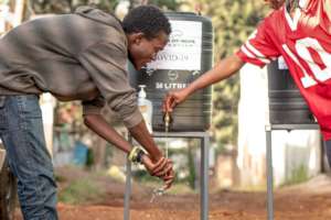 Hand washing station.