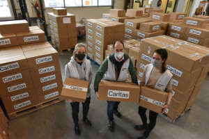 Food package distribution by Caritas Salzburg