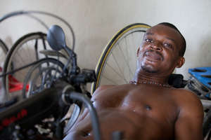 Haitian Paralympian, Leon Gaisli in training