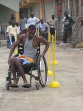 Patient taking part in sports training