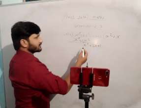 Aasraa's teacher recording a video lesson