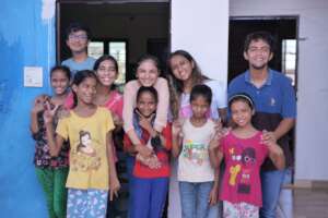Aasraa children with volunteers