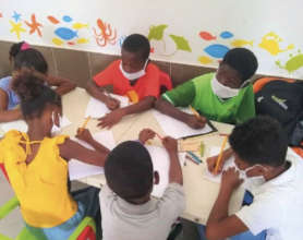 Our children in Tierra Bomba enjoying the new CDI!