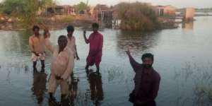 Flood water in houses