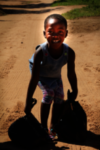 Weekly food parcels support this little girls home
