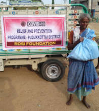 Aged woman receives relief