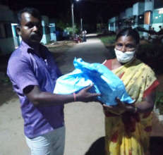 Physically challenged woman getting relief