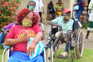 Giving food to the physically challenged