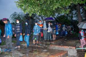 Relief work continue even in rain