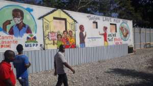 A mural in Haitian Creole in Belladere