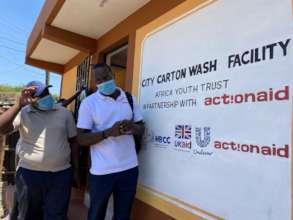 Opening a hygiene facility in City Carton, Kenya.