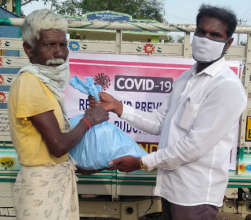 Aged Man getting relief and prevention support