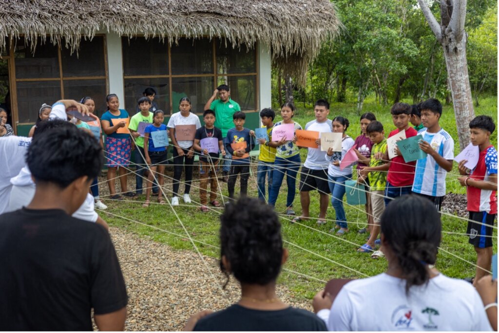 Team building exercise with youths