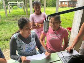 Youth recording audio for reel