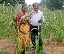 Women Farmer happy for her millets farming