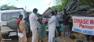 Relief material distribution