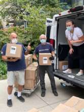 Volunteers delivering McAntony's Menu food