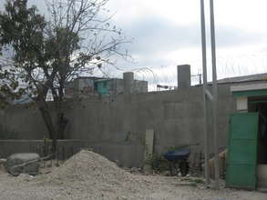 Rubble from the wall the fell in the earthquake