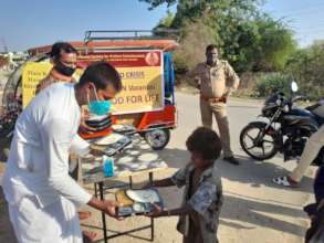 Free meal to a poor child in village