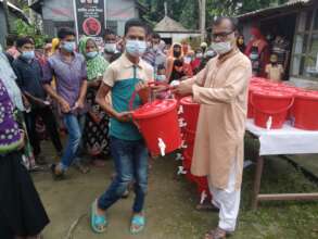 Beneficiaries received Hand wash Bucket