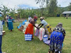 Some of the Beneficiaries Receiving food stuffs