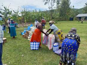 Some of the Beneficiaries Receiving food stuffs